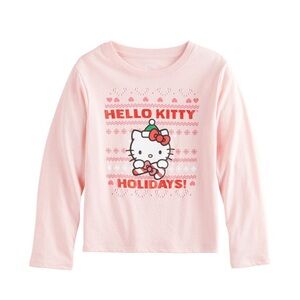 Hello Kitty Holiday Pink Long Sleeve Tee